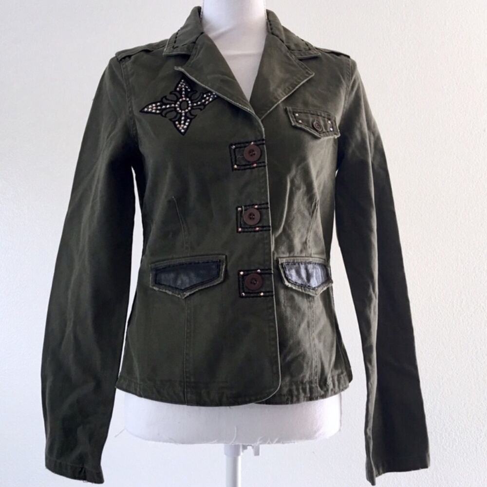 Jaded by Knight Swarovski crystal Military jacket Phoenix RARE medium M